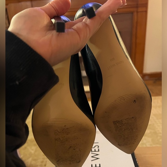 Nine West Tatiana Black Leather Heel size 8 - Picture 5 of 6